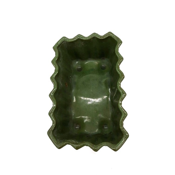 Vintage Ungemach Pottery Upco Green Footed MCM 7" Planter - Picture 6 of 8